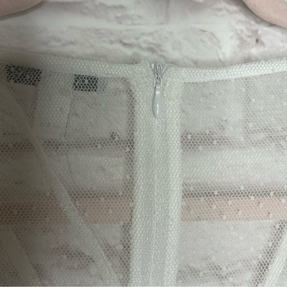 Atoir White Sheer Asymmetrical Dress with Ruffles NWOT - Picture 8 of 13